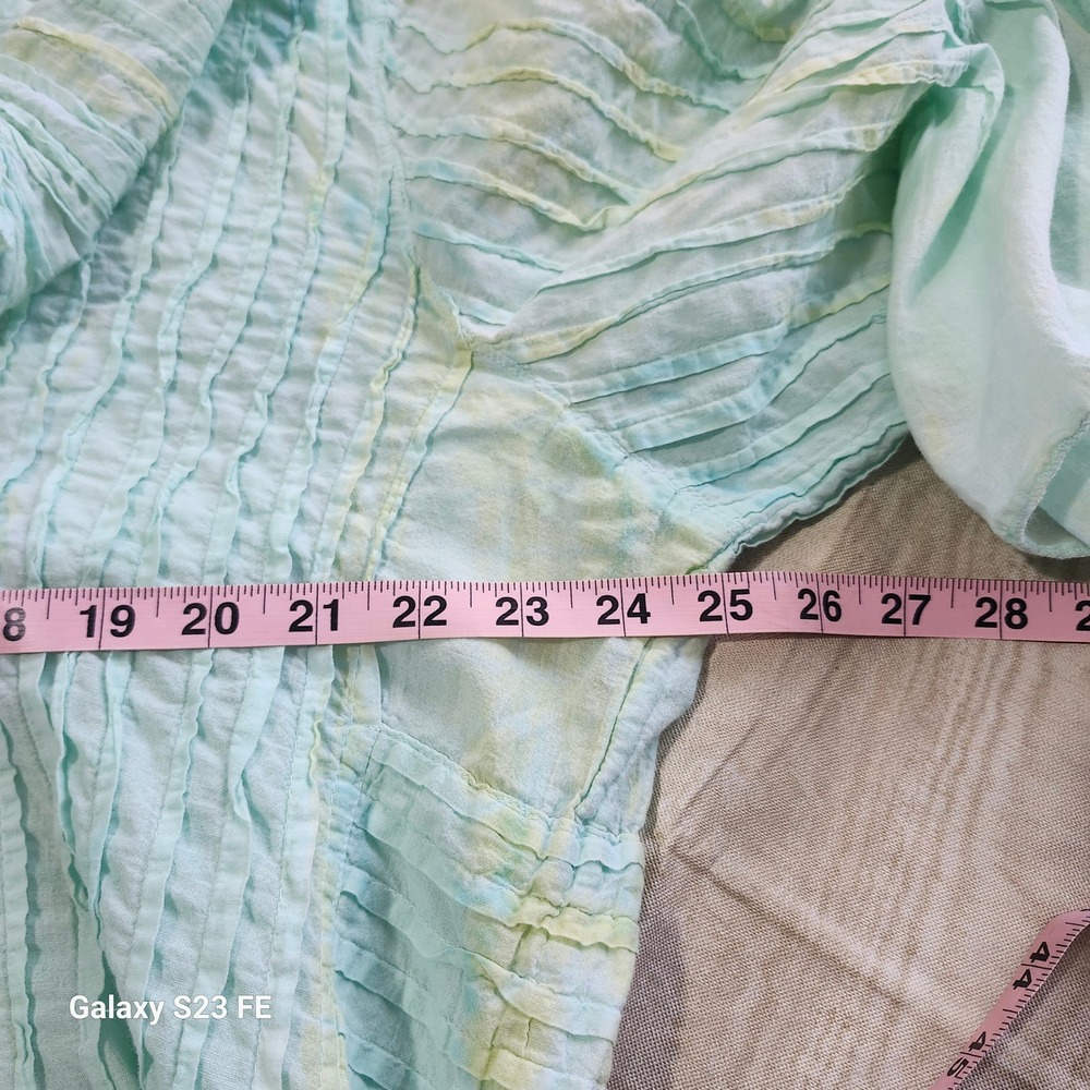 Soft Surroundings Light Aqua Green Crinkle Tunic Dress - Picture 8 of 9